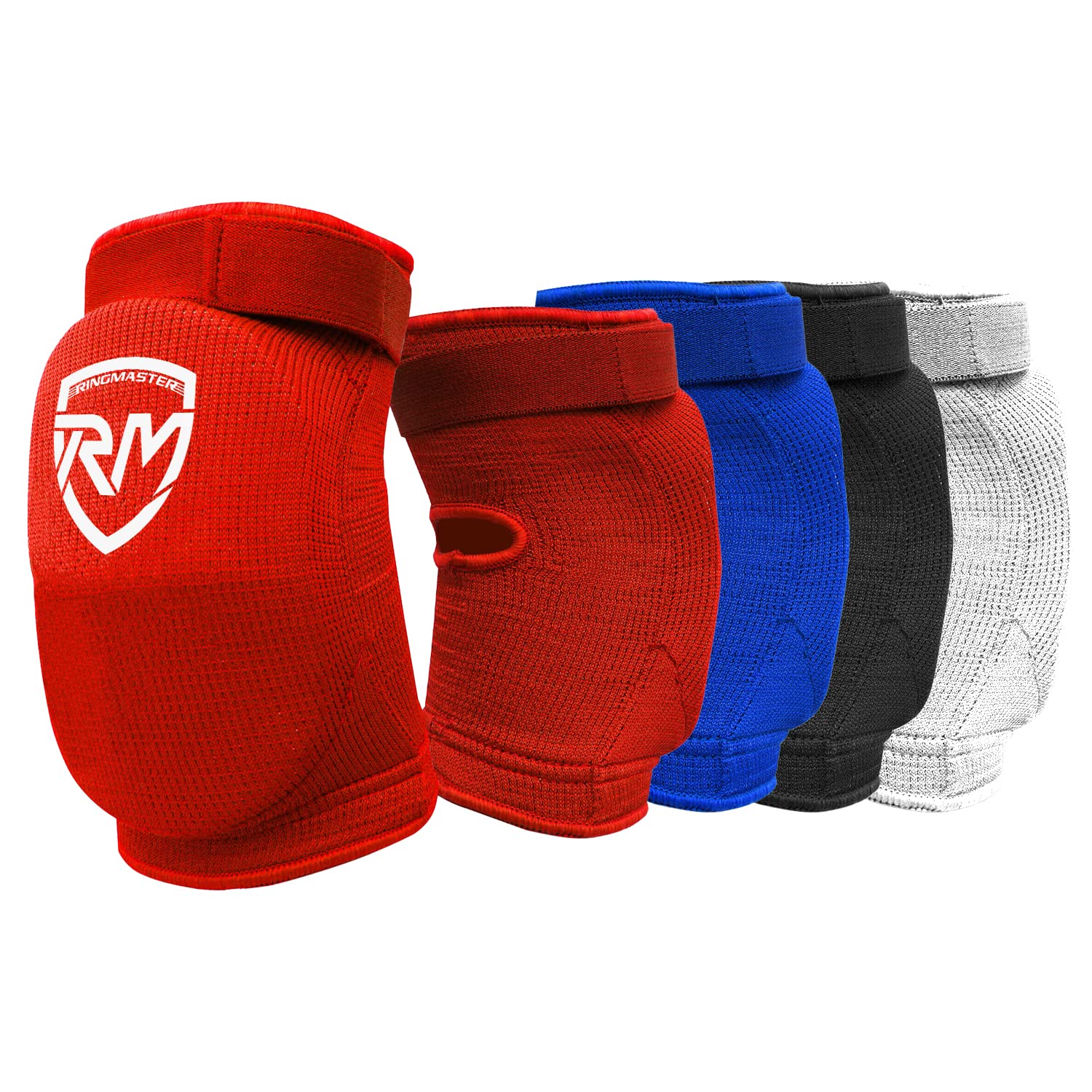 RingMaster Sports Elasticated Elbow Pads Guard Martial Arts MMA Thai Boxing Wrestling Cycling Taekwondo (Red, Extra Large)