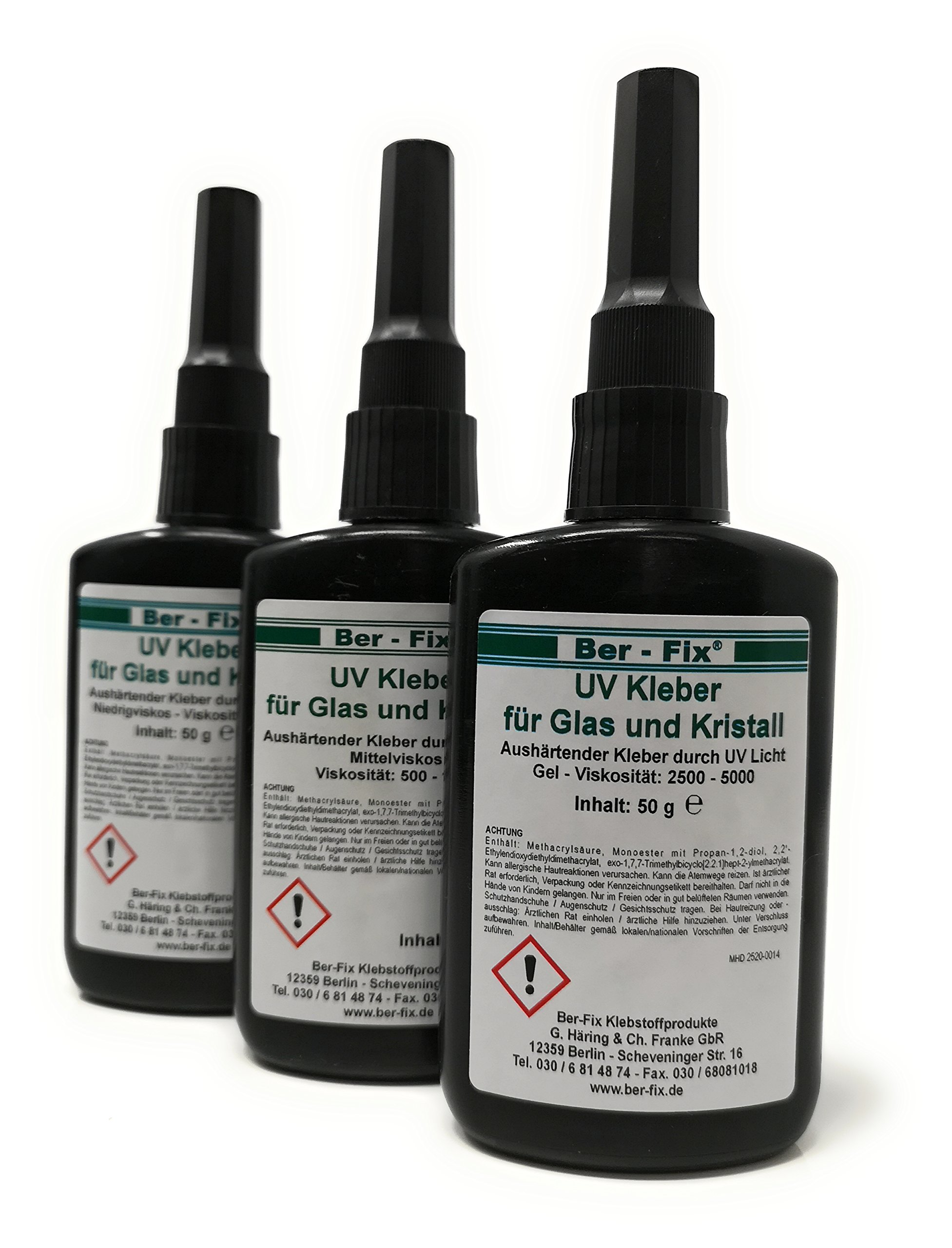 Ber-Fix UV Kleber gelartig für Glas/Glas und Glas/Metall, 5000-7000, 150 g
