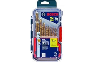 Bosch TI21A Titanium-Coated Metal Drill Bit Set (21 Piece)