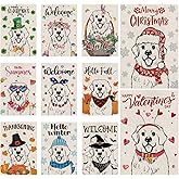 Seasonal Garden Flags Great Pyrenees Double Sided Flags Set of 11 Holiday Farmhouse Indoor Outdoor Yard Lawn Christmas Gifts Decorations 12.5x18 Inch