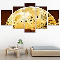 SIGNWIN 5 Panel Canvas Wall Art Modern Art Birds Bohemian Expressive Group Multicolor Photography for Home Decorations Ready to Hang - 60