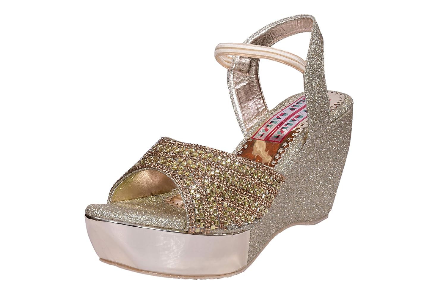 gold platform wedges