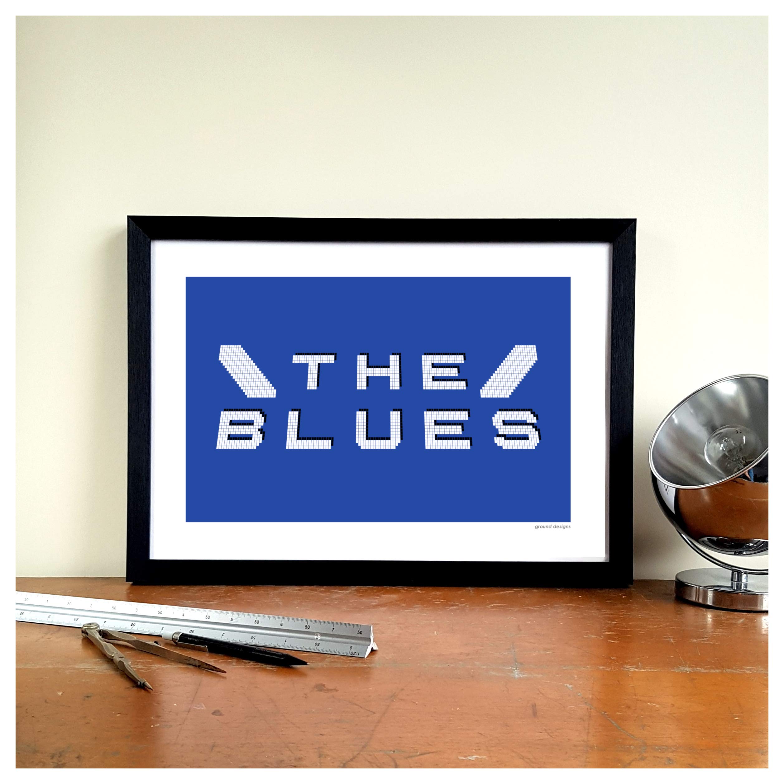 GroundDesigns BIRMINGHAM CITY FC Football Gift ST Andrews TILTON BLUES A3 Art Print
