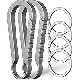 FEGVE Titanium Carabiner Keychain Clip, Small Key Holder Clip, Anti-Lost Quick Release Hook for Keys