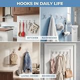 WOVU 20Pcs Heavy Duty Wall Hooks 15 kg Transparent Adhesive No Drill view 2