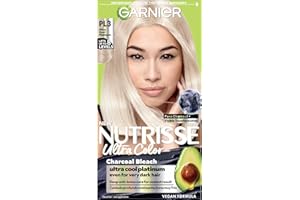 Garnier Hair Color Nutrisse Ultra Color Nourishing Crème, PL3 Ultra Cool Platinum (Charcoal), Permanent Hair Dye, 1 Count (Packaging May Vary)