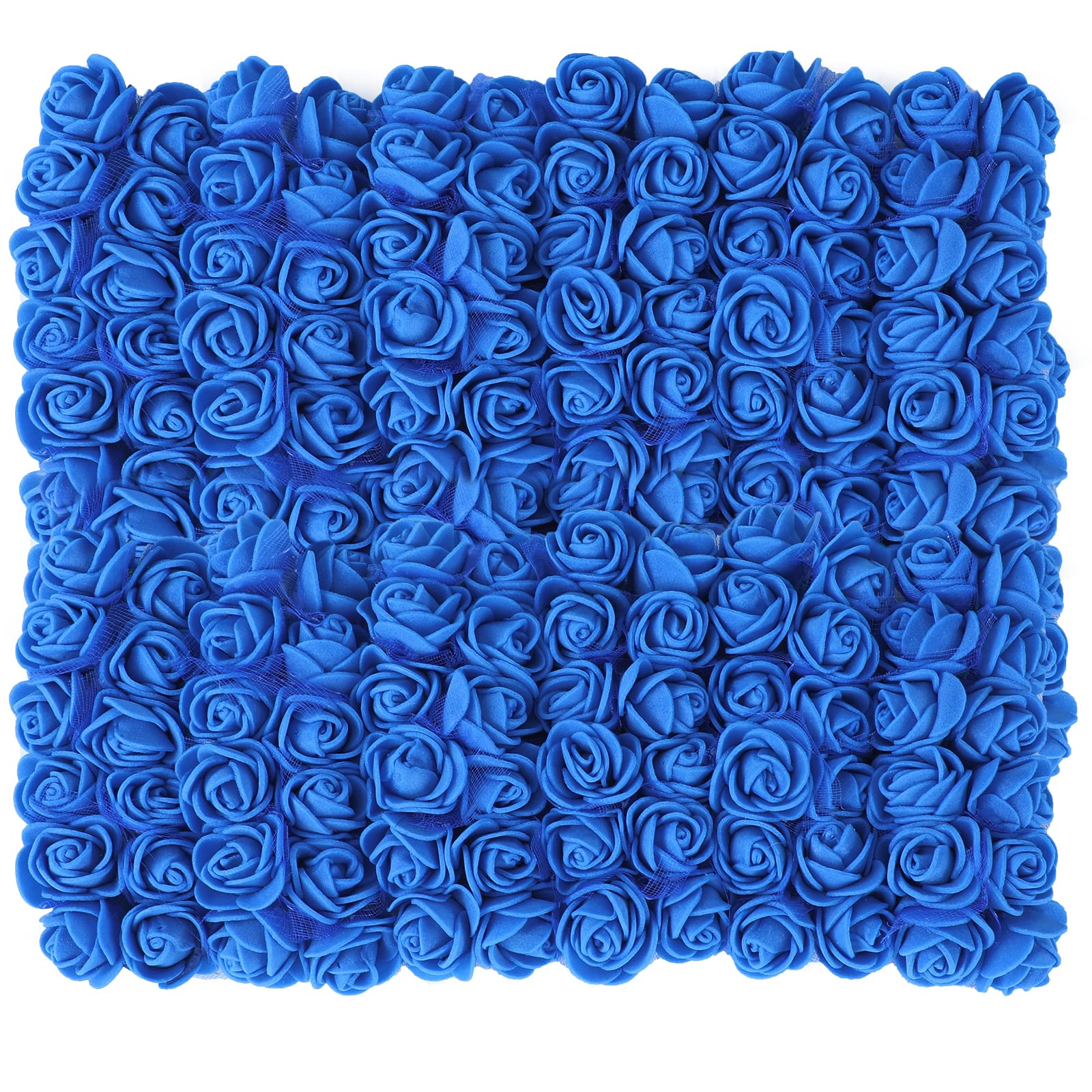 MWOOT Blue Roses Artificial Flower Heads, 144Pcs Mini Foam Roses for Crafts, Small Fake Roses Flower for DIY Wedding Halloween Party Festival Valentine's Day Decoration, 2.5CM Faux Flower Heads