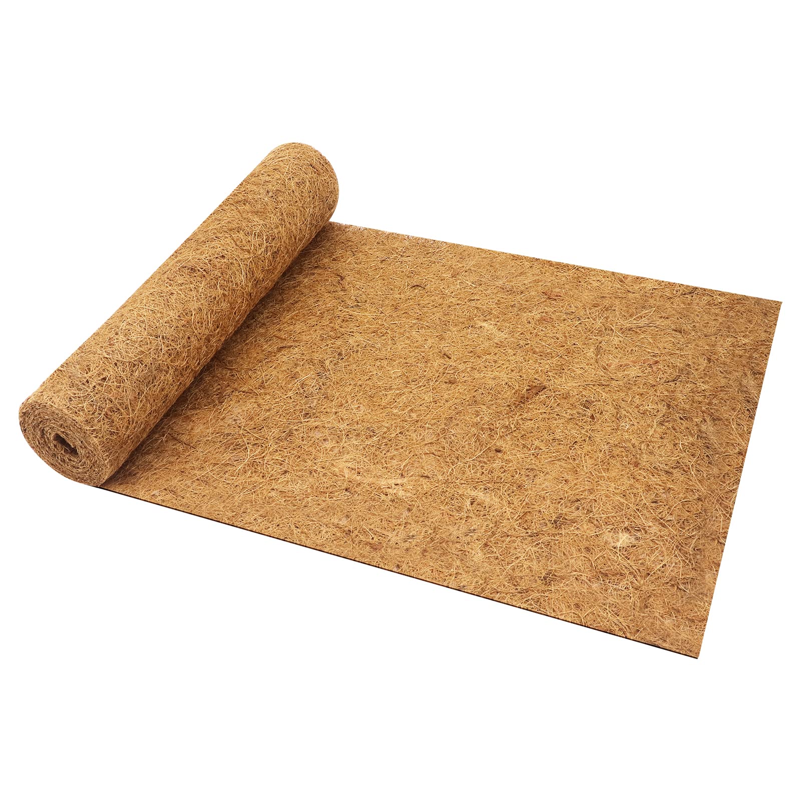 Seahelms 3m*0.4m/120" x 16" Coco Liner Roll, Coco Hanging Basket Liner, Garden Plant Pot Filler, Coconut Growing Mat, Thick Coconut Fiber Mat for Patio Planters Containers Wall Troughs Reptile Carpet