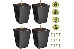THE BLUE CACTUS COMPANY Wood Furniture Legs 5 inch - Sofa Legs Set of 4 Square Couch Legs - Espresso Tapered Feet Replacement for Legs for Furniture or DIY Projects- Sofa Legs, Chair, Ottoman, Stool, Coffee Table, Bed, Etc.