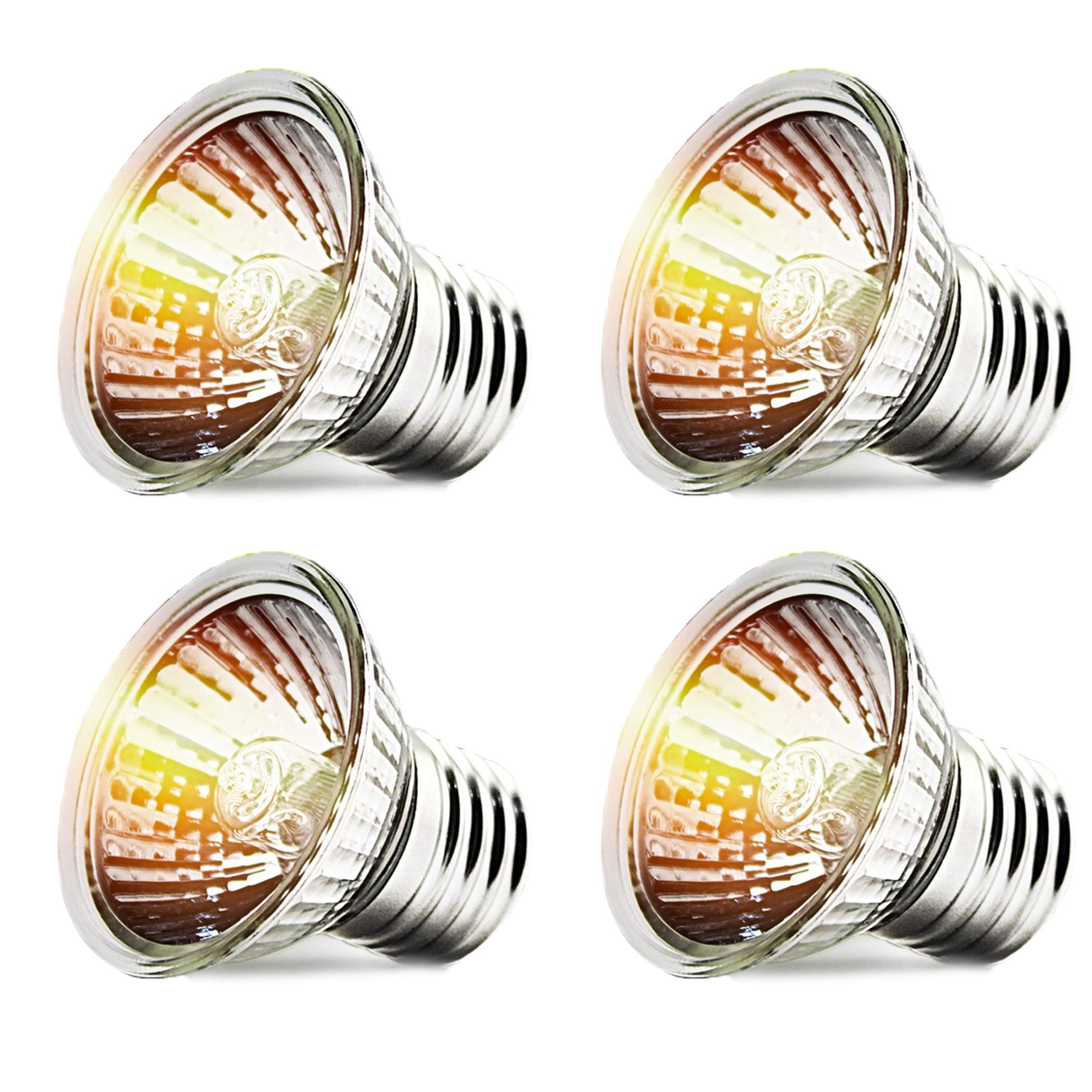 Photo 1 of CALPALMY 4-Pack 50W UVA+UVB Bulbs | Heat and Light for Reptiles and Amphibian Tanks, Terrariums and Cages | Works with Various Lamp Fixtures