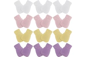 EURZOM 12 Pairs Baby Preemie Mittens Preemie Gloves No Scratch Baby Mittens Newborn Cotton Gloves for Premature Newborn Girls Boys