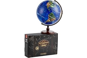 Pintoo 3-D Puzzle Globe Supreme Large 9" Earth Globe Decor with 540 Curved & Translucent & Tactile Puzzle Pieces - Globes of The World for Unisex Adults, Explorers, Business, Home Decoration [A3753]