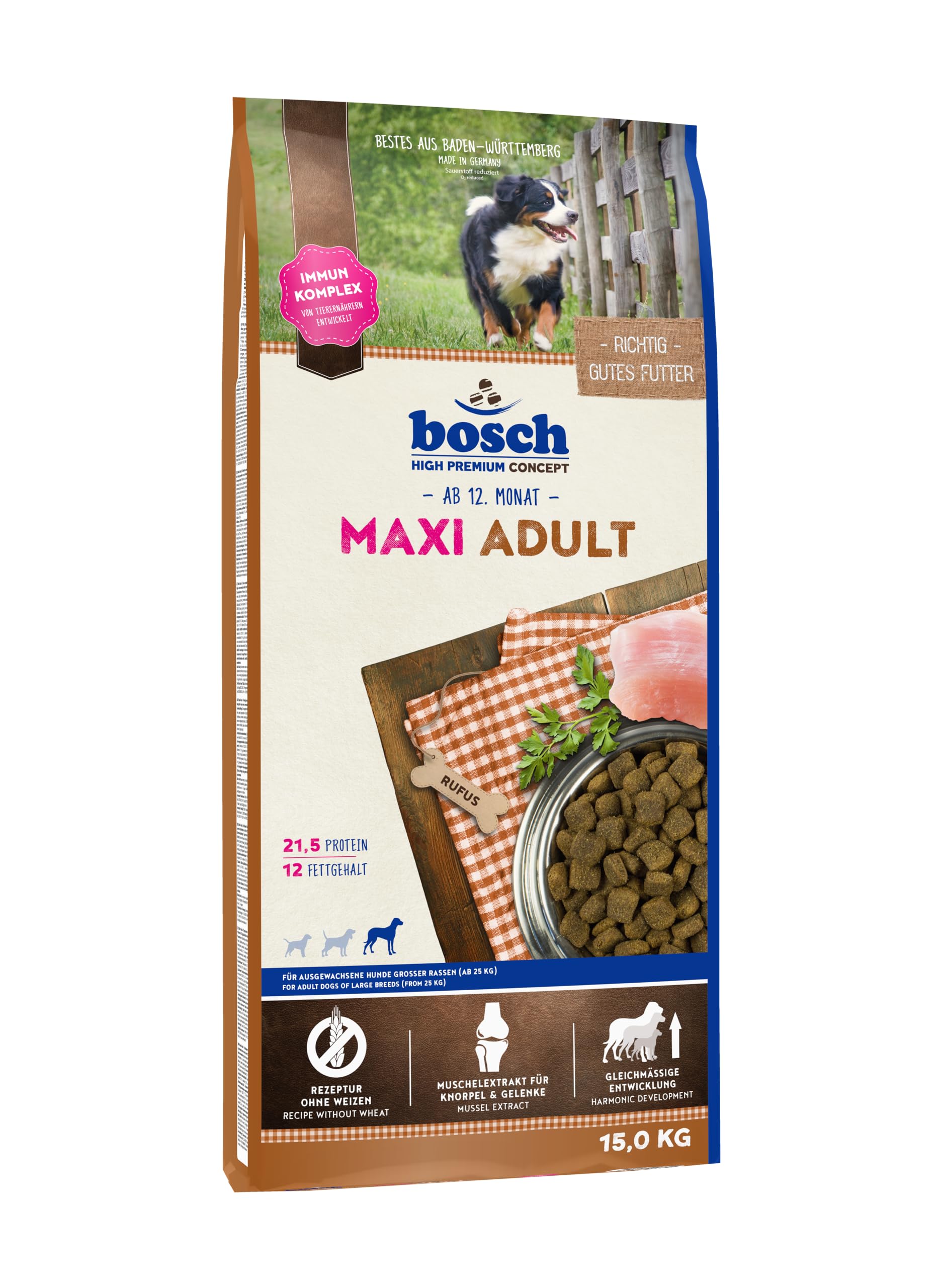 bosch Pet Food HPC Maxi Adult Dry dog food for adult dogs of big breeds, 15.50 kg