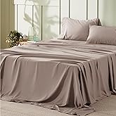 Bedsure King Size Sheets Set - 4 Pieces Soft King Sheets - Breathable & Cooling - Hotel Luxury - Easy Care Polyester Microfiber Bedding for Women, Men, Khaki