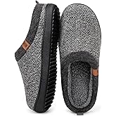 MERRIMAC Men's Slip on Slippers Comfy Memory Foam Non Slip Indoor House Shoes