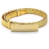 Marshal Metal Fashion Belt High Polished Gold Plated Mesh Skinny Belt 14 MM (0.55†) size 23†—33†(Square)