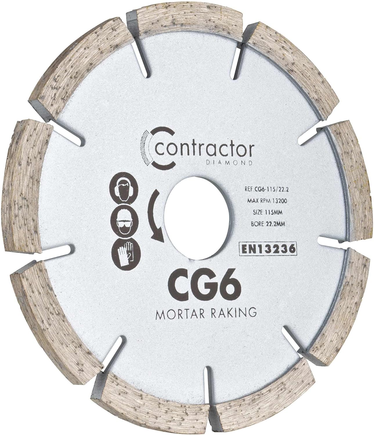 Contractor Diamond Blade - Mortar Raking - 115/22.23mm, Multi-colour
