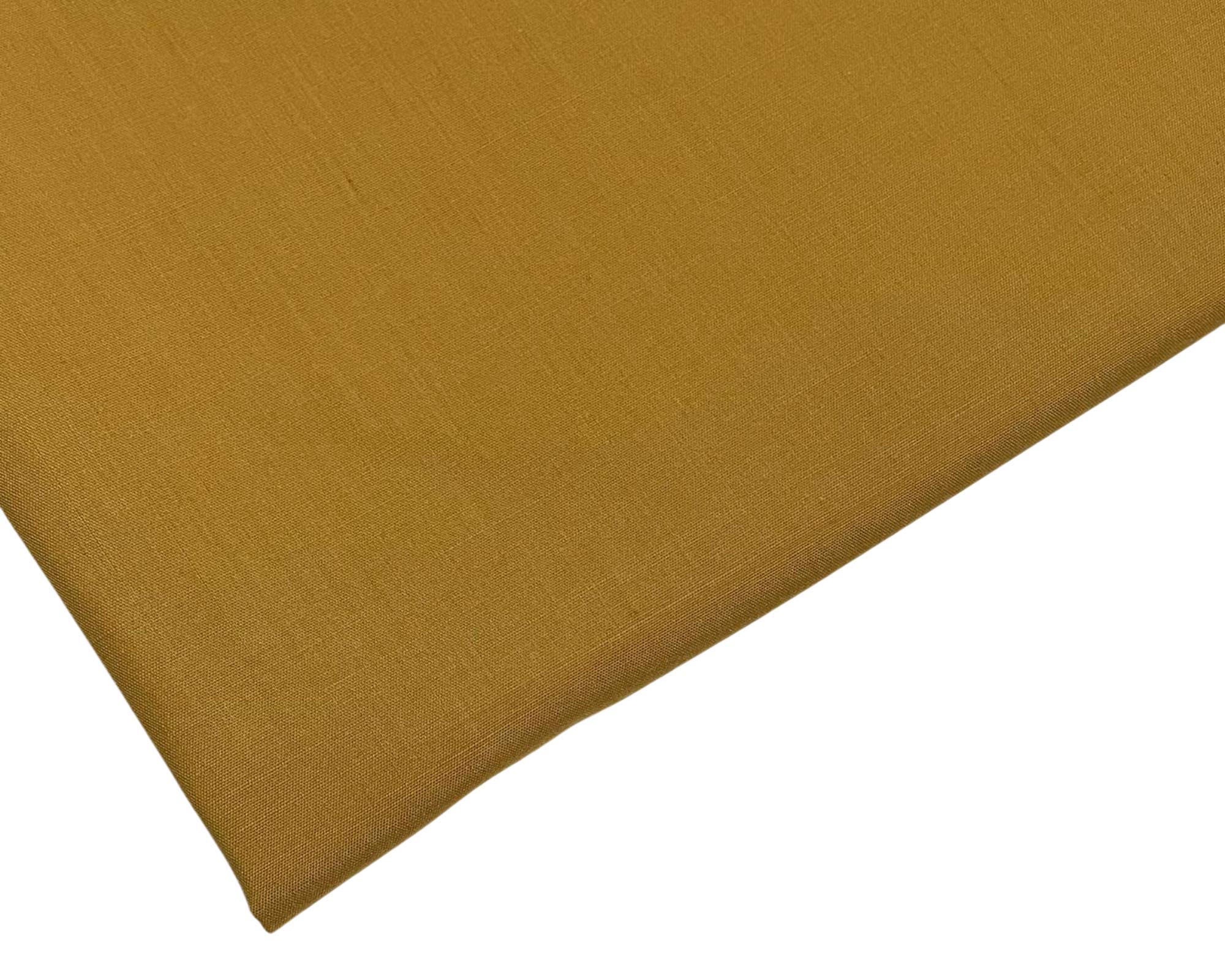 Plain Mustard Polycotton Fabric - 45 inch / 112 cm Wide - 40+ Colours (Mustard, 3 METRE)