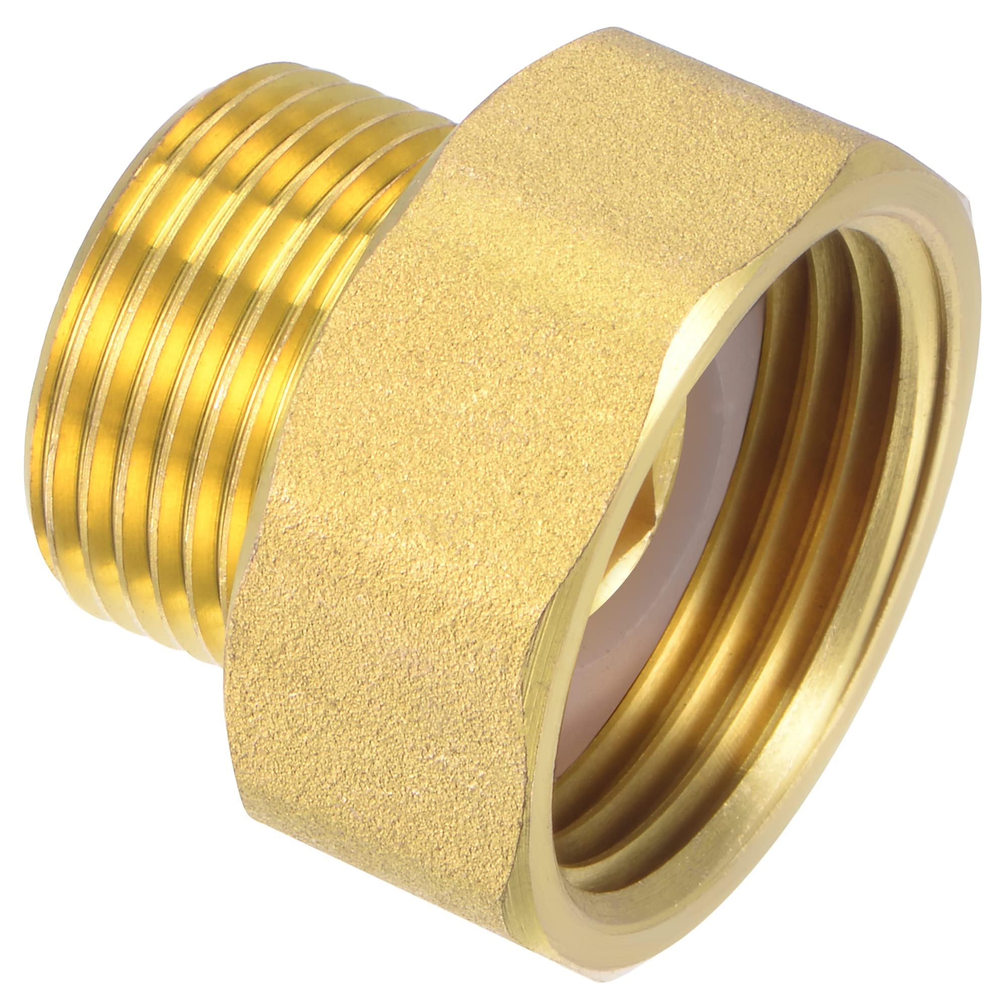 Unifizz Brass Pipe Fitting Water Meter Coupling G1 Female x G3/4 Male Thread Hex Connector Adapter 31mm Length