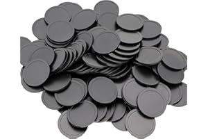 HAKITAROOM 35MM/1.37-inch Box of 120 Counting Coins for Poker Chips and Game Coins (Black, 35MM/1.37-inch)