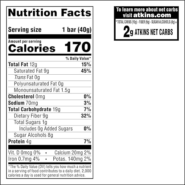ATKINS ENDULGE CHOCOLATE COCONUT BAR, DESSERT FAVORITE, HIGH IN FIBER, 1G SUGAR, 16 COUNT