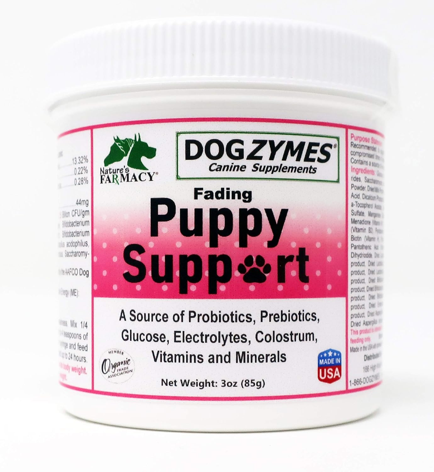Dogzymes Fading Puppy Support Probiotics Prebiotics Enzymes Glucose Electrolytes Vitamins Minerals Mix 1 to 16 with Water