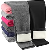 Resinta Girls Winter Fleece Lined Leggings Cotton Thick Thermal Tights Kids Soft Stretchy Pants Full Length
