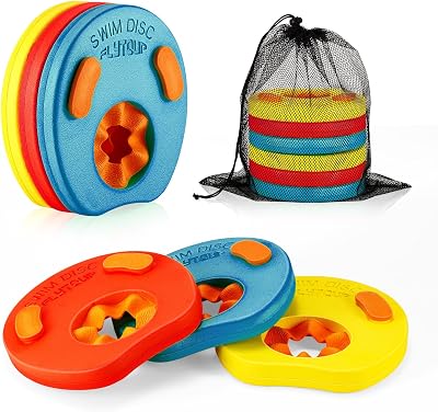 LTXDJ Kids Armbands 6PC EVA Foam Learn to Swim Float Discs 3-6 Years Red Yellow