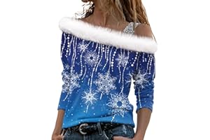 COTECRAM Women's T-Shirts Long Sleeve Casual Christmas Shirts Fashion Loose Fit Tee Tops Dressy Fall Blosues