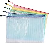 Vicloon A4 Plastic Wallets 5 Pcs Zip Lock Document Bags 33x23.5 cm