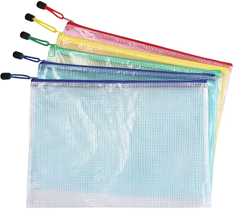 Vicloon A4 Plastic Wallets 5 Pcs Zip Lock Document Bags 33x23.5 cm
