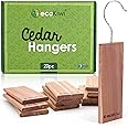 ecoKiwi Cedar Blocks for Clothes Storage - 20 Pack Hang Ups - 100% Natural Aromatic Cedar Planks for Closets and Drawers - Cedar Wood Hangers Balls Chips with Sandpaper - Cedarwood Scented Freshener