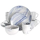 Elama Fine Round Gloss Dinnerware Dish Set, 16