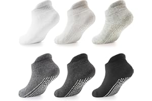 LA ACTIVE Non Slip Grip Ankle Boys and Girls Socks with Non Skid for Babies Toddlers and Kids Back to School