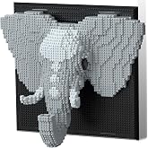 3D Wall Art Elephant Building Block Sets - Cute Animal Micro Mini Building Bricks Kit Creative Ideals Toy for Adult, Collectible Architecture Decoration, Party Favor for 14+ Adult, 1625PCS (Elephant)