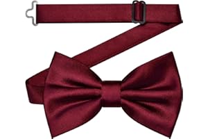 Branduce Solid Color Pre-tied Bow Tie Quality Adjustable Bowtie for Men Party Wedding