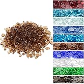 Onlyfire 10 pounds Fire Glass for Propane Gas Fire Pit, 1/4-Inch High Luster Fireplace Glass Rocks for Fire Pit Table, Copper