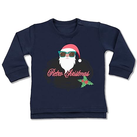 Shirtracer Weihnachten Baby - Retro Christmas Weihnachstmann - Baby Pullover