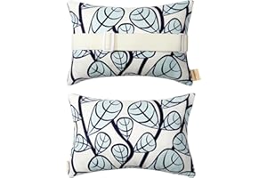 vmgreen Patio Lounge Head Support Pillow & Cushion,Small Waterproof Throw Pillow with Insert & Adjustable Elastic Stripe for Outdoor Furniture Recliner Chair, Sofa Lumbar,Neck Attachment,2Pack