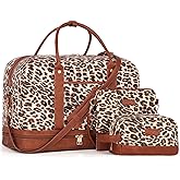 Weekender Bag for Women Canvas Overnight Bag Large Travel Tote Bag Carry on Shoulder Duffle Bag With Shoe Compartment,Perfect for Travel/Daily Use/Birthday Gift …