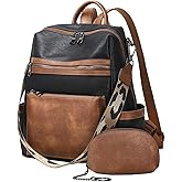 AGLOD Leather Backpack Purse for Women Designer Ladies Shoulder Bag Fashion Faux Work Travel Handbags
