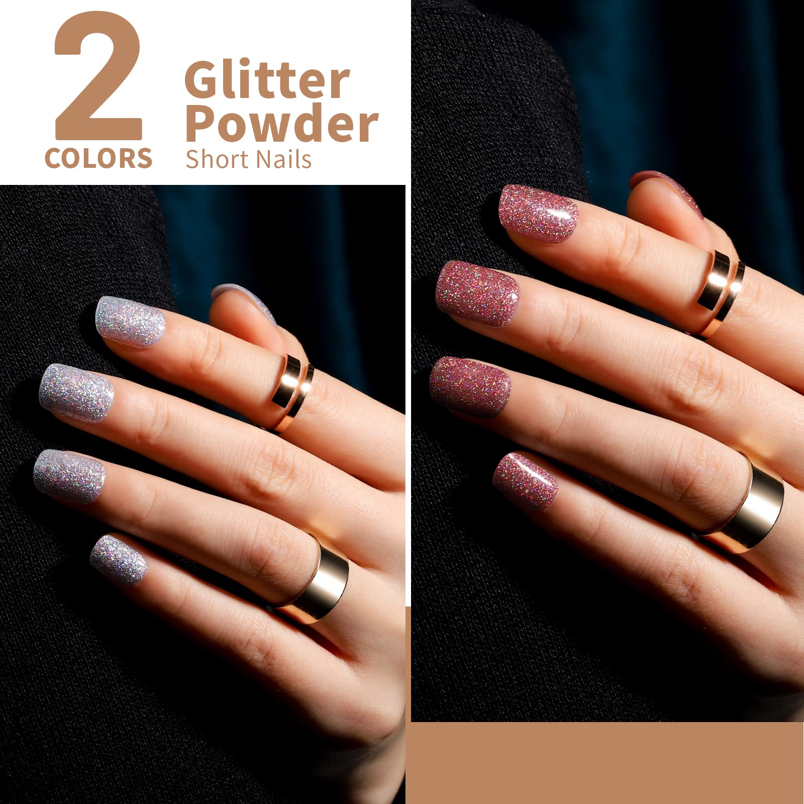 Teenitor Short Press On Nails, 576Pcs Short Square Press On Nails Kit with Matte, Glossy, Glitter, and French Designs, Fake Nails with Glue on Nails Short, Press on Nails Short - Image 3