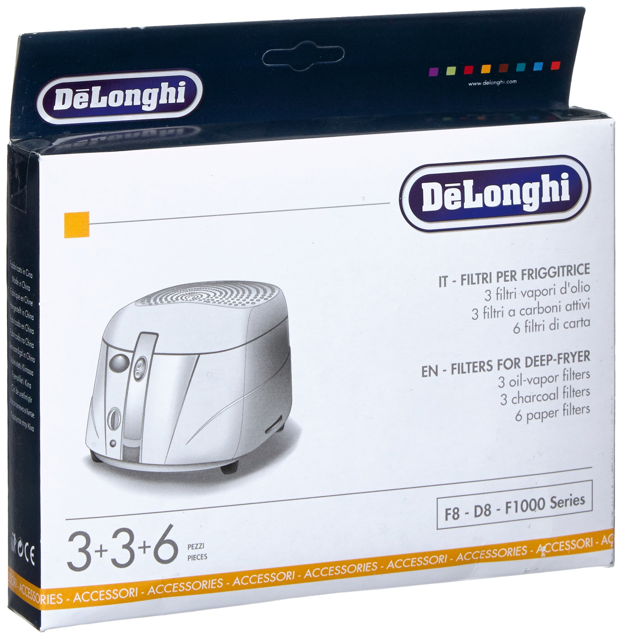 De'Longhi Filter Set for F8-F1000 Series Fryers Black/White