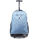 J World Sunny Rolling Backpack for Kids. Roller Bag With Wheels, Panda