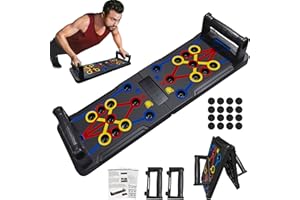 YEINLAN Solid Push Up Board 26 in 1 Home Workout Equipment Multi-Functional Pushup Stands System Fitness Floor Chest Muscle Exercise Professional Equipment Burn Fat Strength Training Arm Men & Women