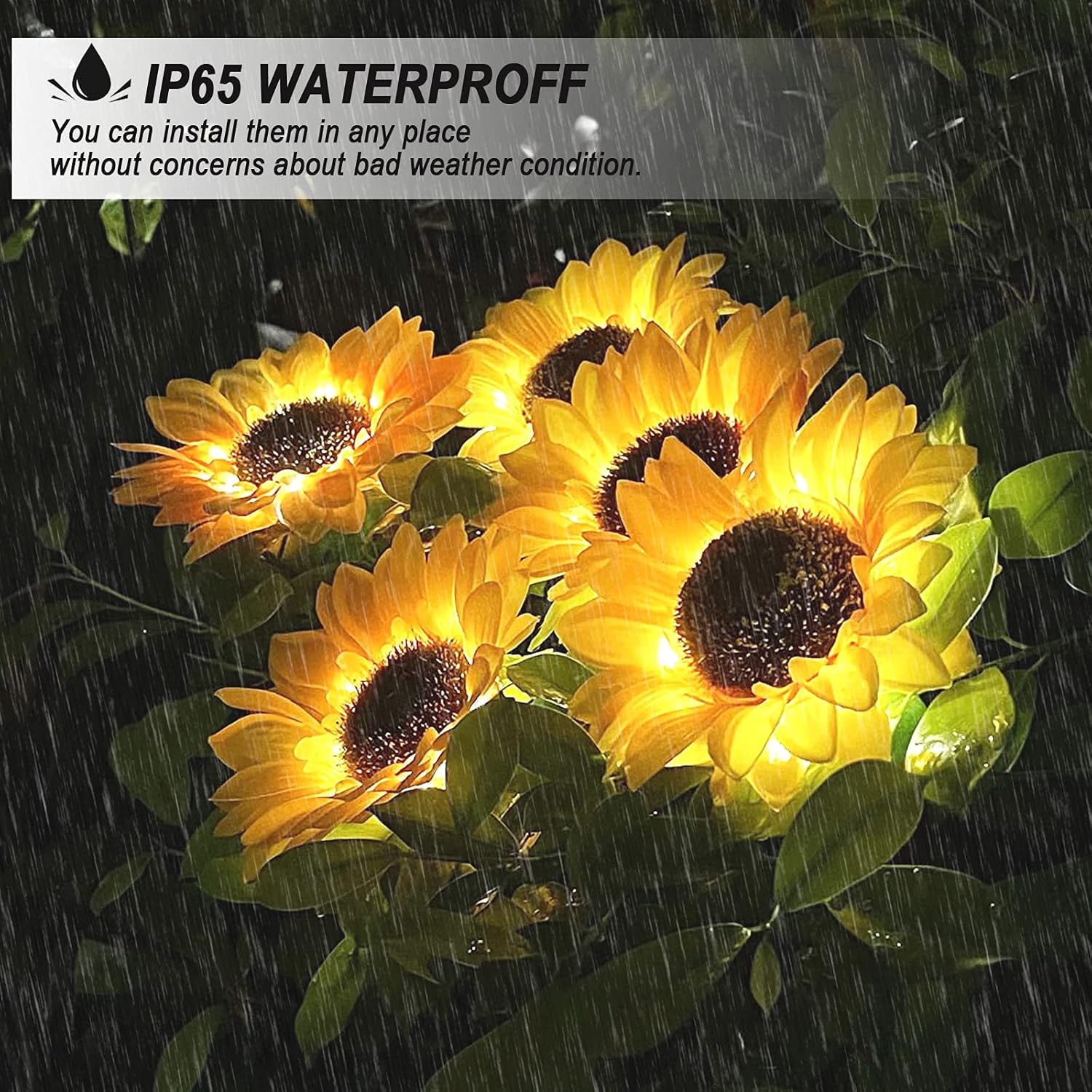 IOYOI Solar Sunflower Lights, Outdoor Decorative Solar Lights, Waterproof Solar Powered Sunflower Lights, Garden Solar Stake Lights for for Patio Lawn Garden Yard Pathway Decoration : Garden & Outdoor