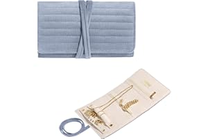 Benevolence LA Foldable Travel Jewelry Organizer | Velvet Jewelry Roll | Necklaces, Rings, Bracelets Travel Case | Gifts for 