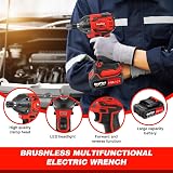 Qimu 21V Cordless Impact Wrench 1/2 Inch 450N.m Brushless with 1.5Ah Battery 14 view 8