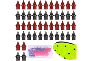 ALDMIO 48 Pcs 1/4 inch Carbon Steel Track Spikes Pyramid for Competition, Lighter Weight Spikes Track Shoes with Spike Wrench, Running Shoes Replacement Spikes for Track and Field Sprinting or Cross Country