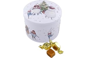 Gardiners of Scotland Handmade Fudge 200g Round Tin, Christmas Polar Bear, Hare & Snowman Vanilla Fudge